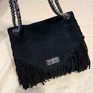 Balmain Suede Black Handbag